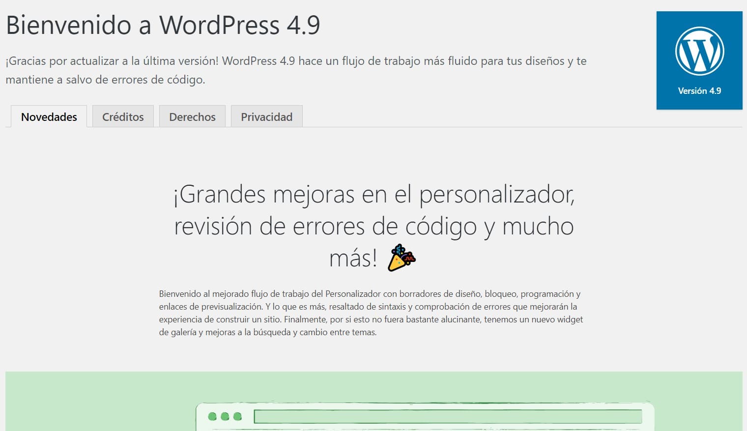 Llega WordPress 4.9 con muchas novedades